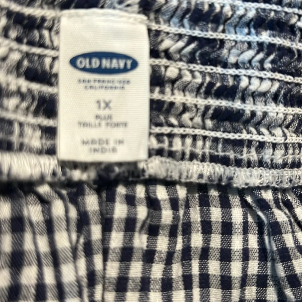 Old Navy Gingham Ruffle Off The Shoulder MIDI Dress Plus Size 1X - Picture 6 of 7